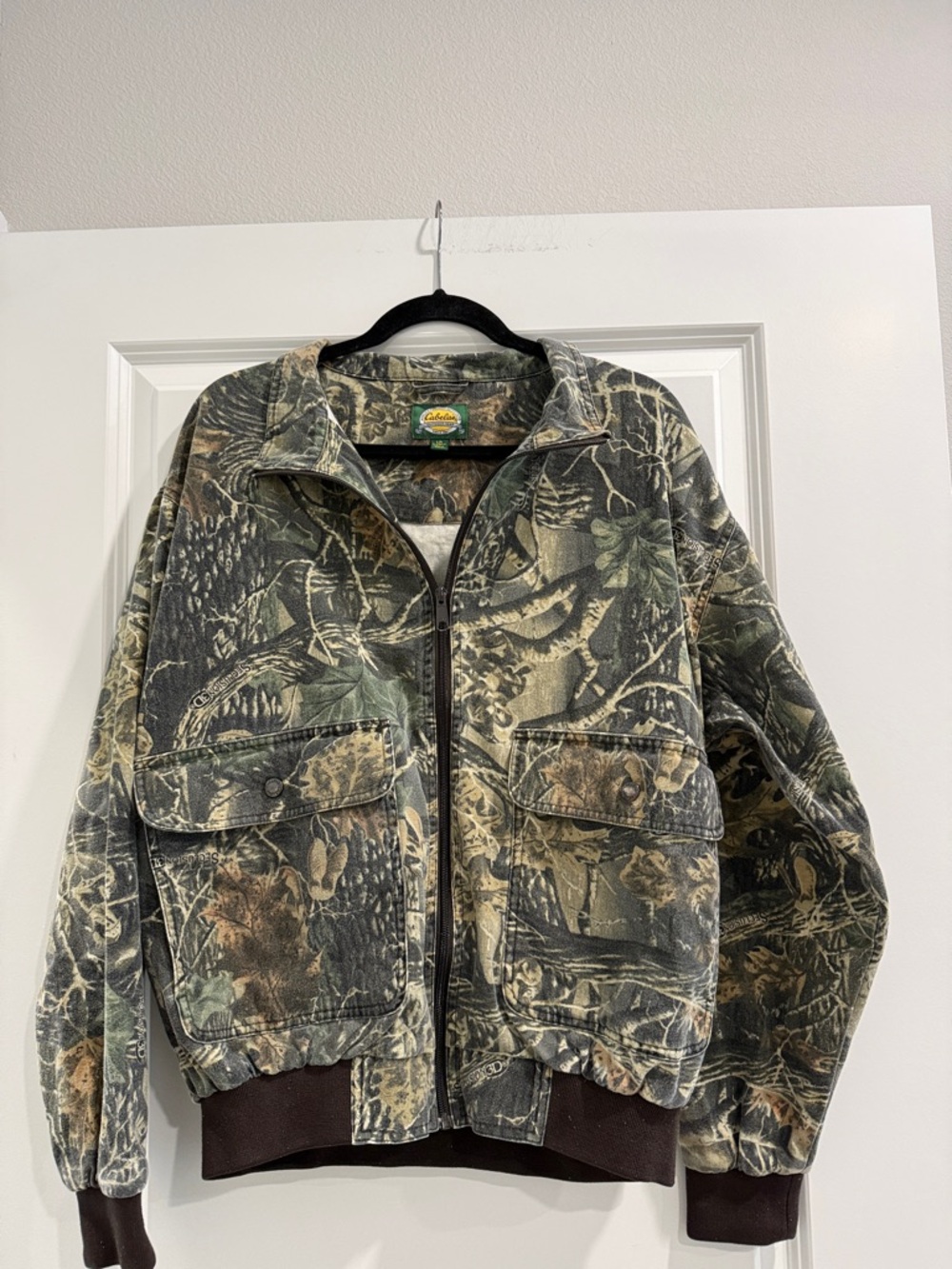 Cabela's Realtree-Style Camo Jacket - Green/Brown sz l